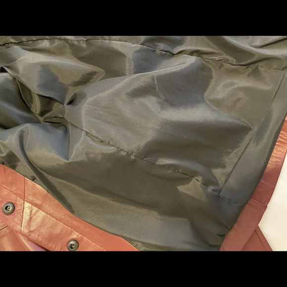 Burgundy Leather Shirt Jacket - Picture 9 of 11